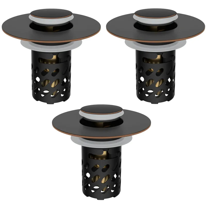✨ Upgraded 3-in-1 Pop Up Universal Bathroom Sink Drain Stopper - drain stopper + hair catcher + anti-clog filter
