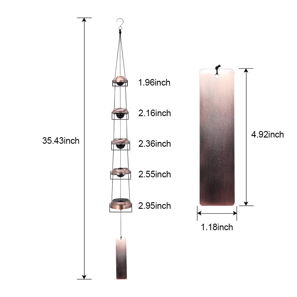π Quintet Brass Wind Chimes (35-inch)