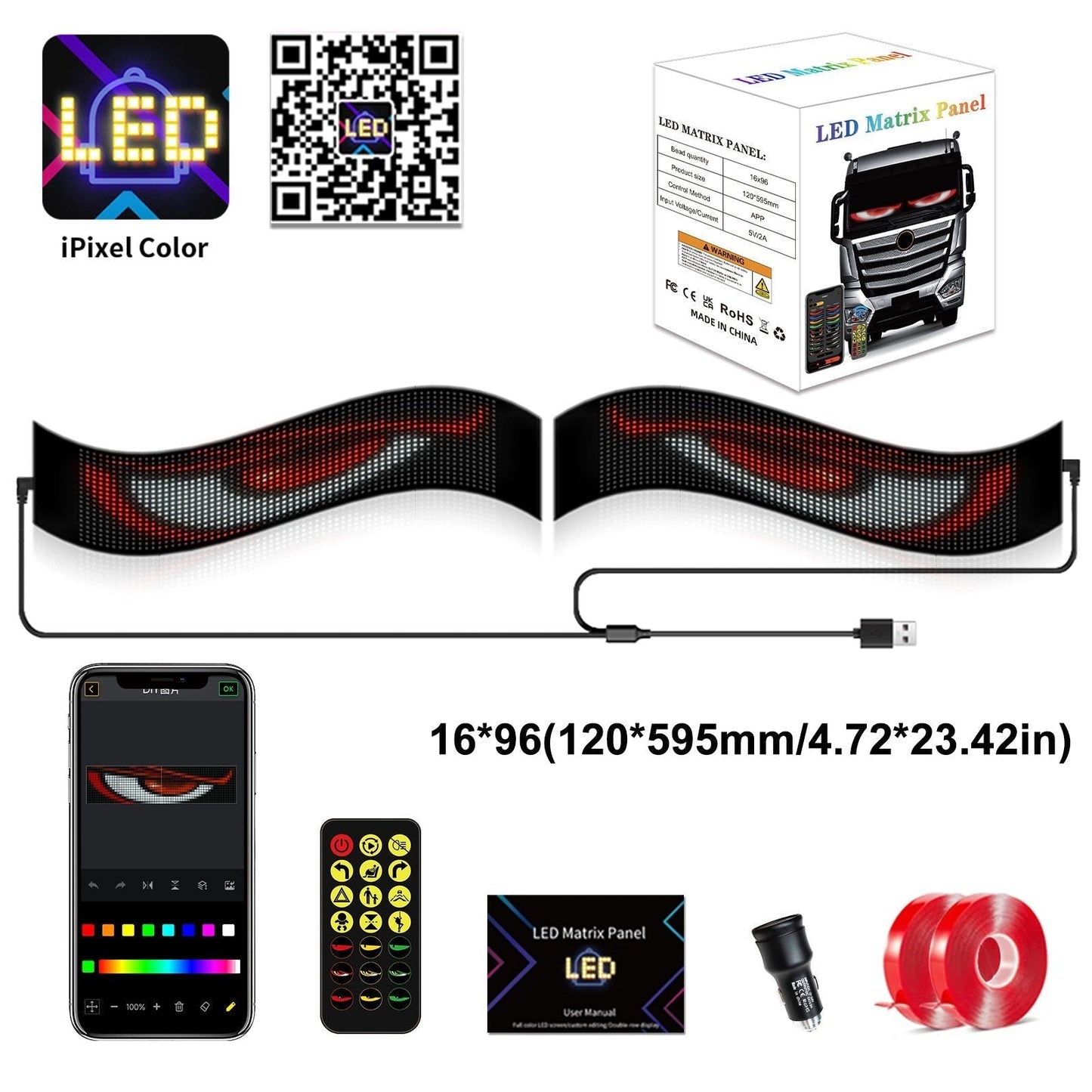 😈 Halloween Spooktacular Deal Alert! 🎃 Devil Eyes LED Sign: App - Controlled, Animated for Car/Truck Windshields