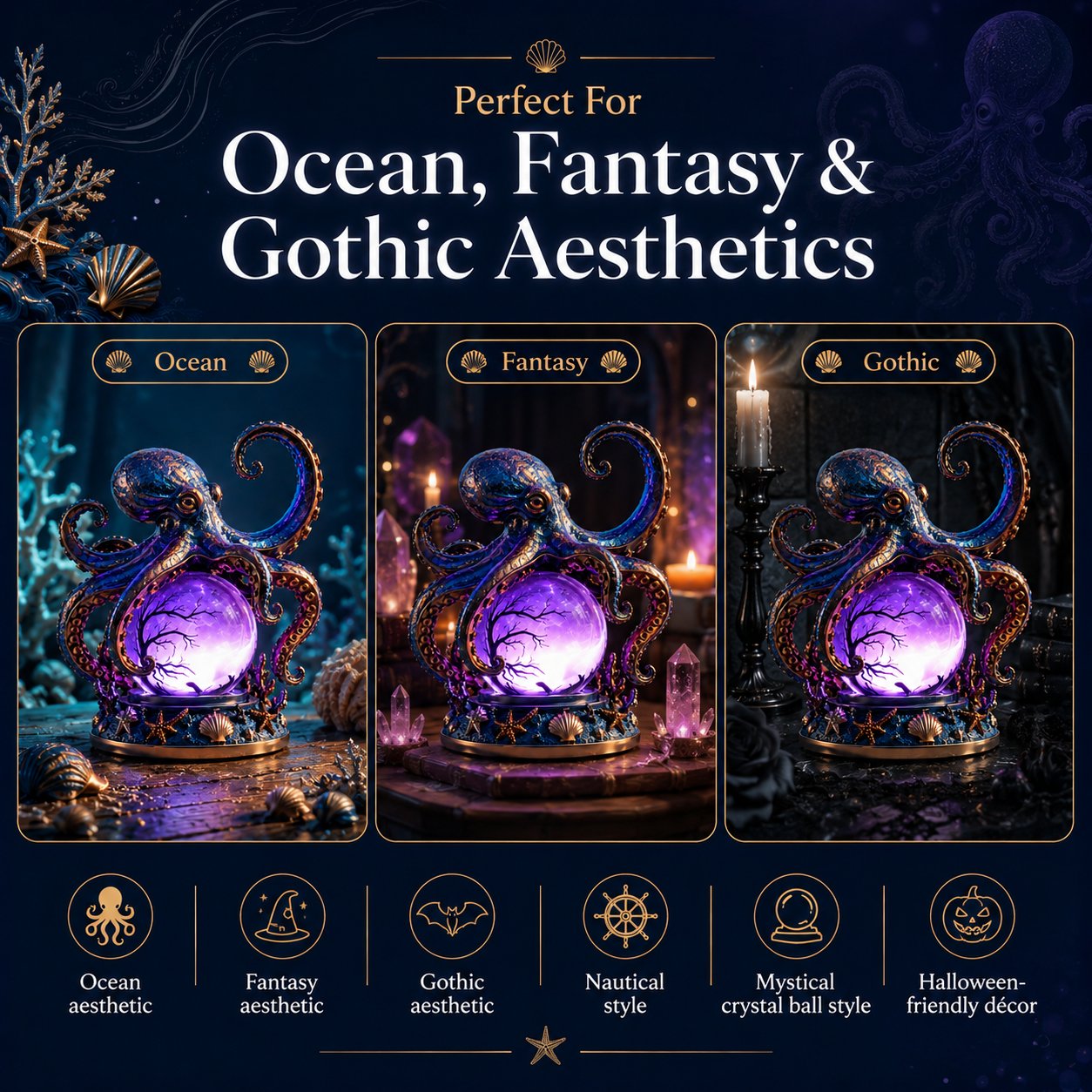 š Deep Sea Octopus Crystal Ball Lamp