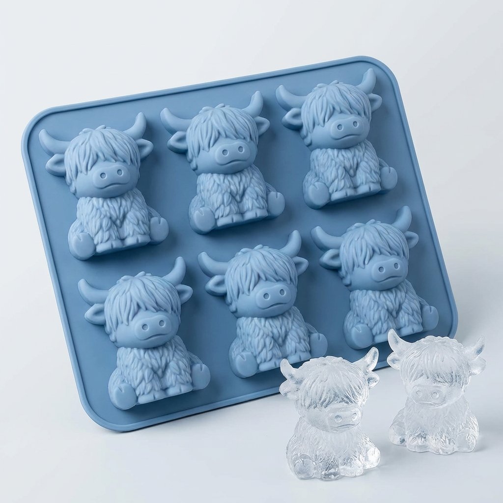 ๐ฎ๐ง Mini Highland Cow Ice Cube Mold โ Cute 3D Ice for Drinks, Parties & Gifts