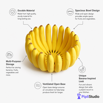 Banana Bowl – Fruit, Vegetable Storage Container & Organizer