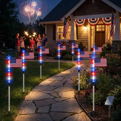 ⏰VIP Free Shipping-8 Solar American Flag Pathway Lights✨