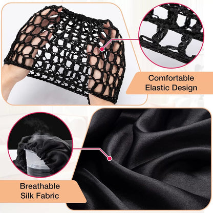 🔥HOT SALE 48% OFF -Detachable Satin Hair Wrap & Hair Net — 2-in-1 Design