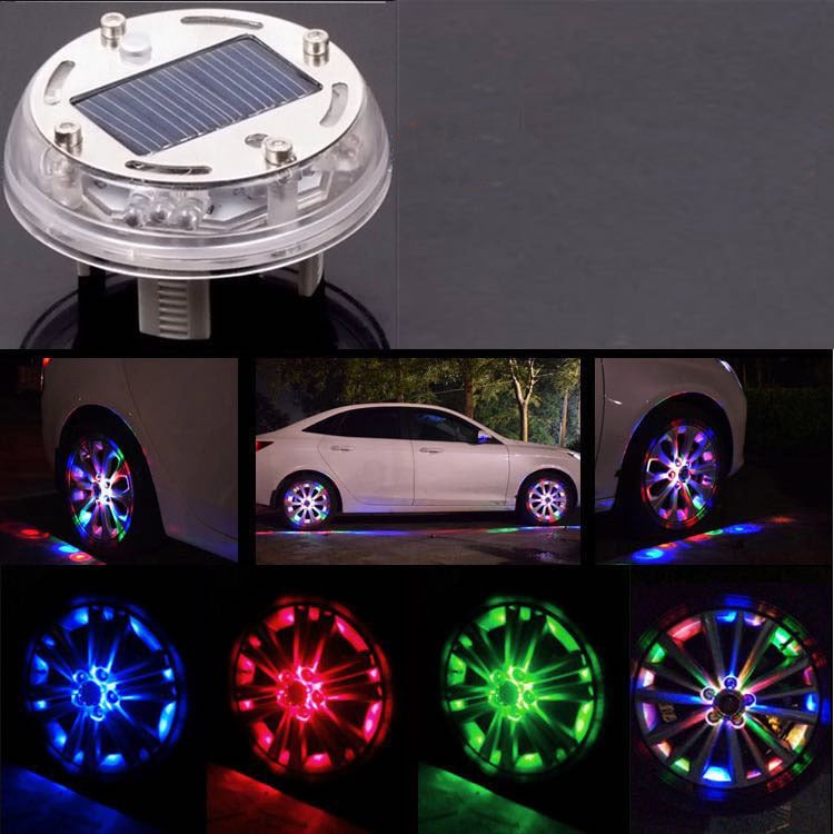 🚗Car LED Solar Hub Light | Multi-color Modes