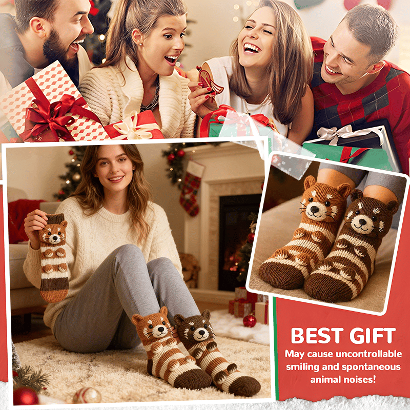 Cozy 3D Knit  Spirit Animal Socks, Express Yourself in Comfort💝