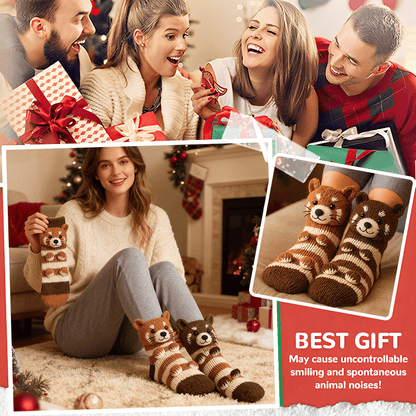 Cozy 3D Knit  Spirit Animal Socks, Express Yourself in Comfort💝