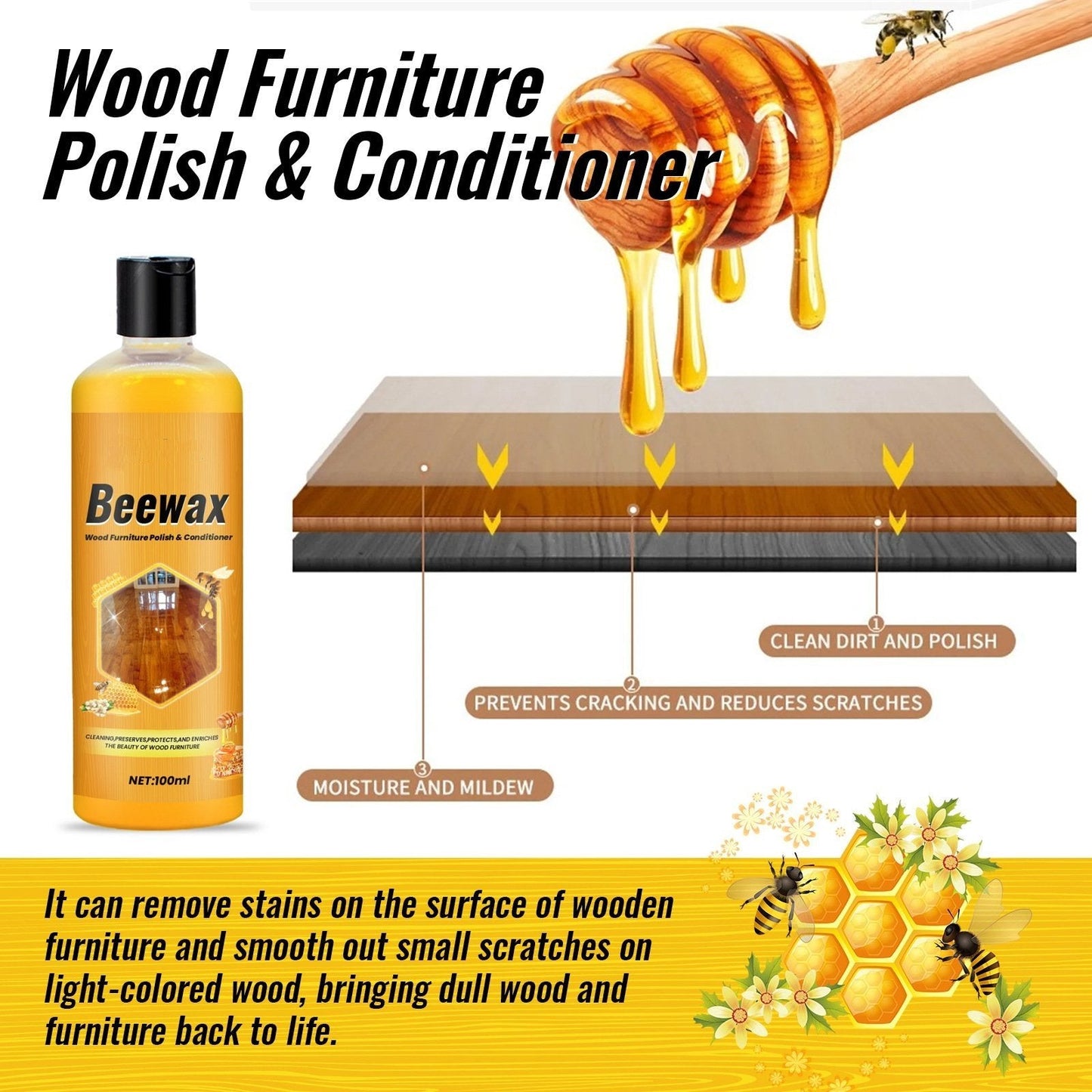 ☀Summer Special Offer-Multi-functional Beewax Nature Wood Polish & Conditioner