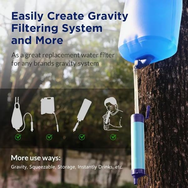 2026 Personal Straw Water Filter for Camping, Hiking, Survival, Emergency, Travel