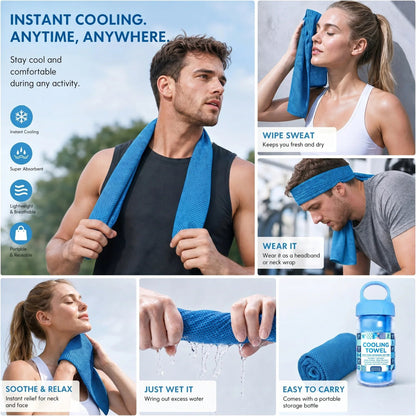 🔥Today's Event ⏰BUY 1 Get 1 FREE-🏃❄️Cold Sweat Towel You Can Use Anywhere, Anytime! Reusable Soft Absorbent Cooling Portable