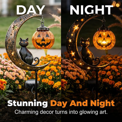 🐈‍⬛🌙 Halloween Black Cat Moon Ground Lamp