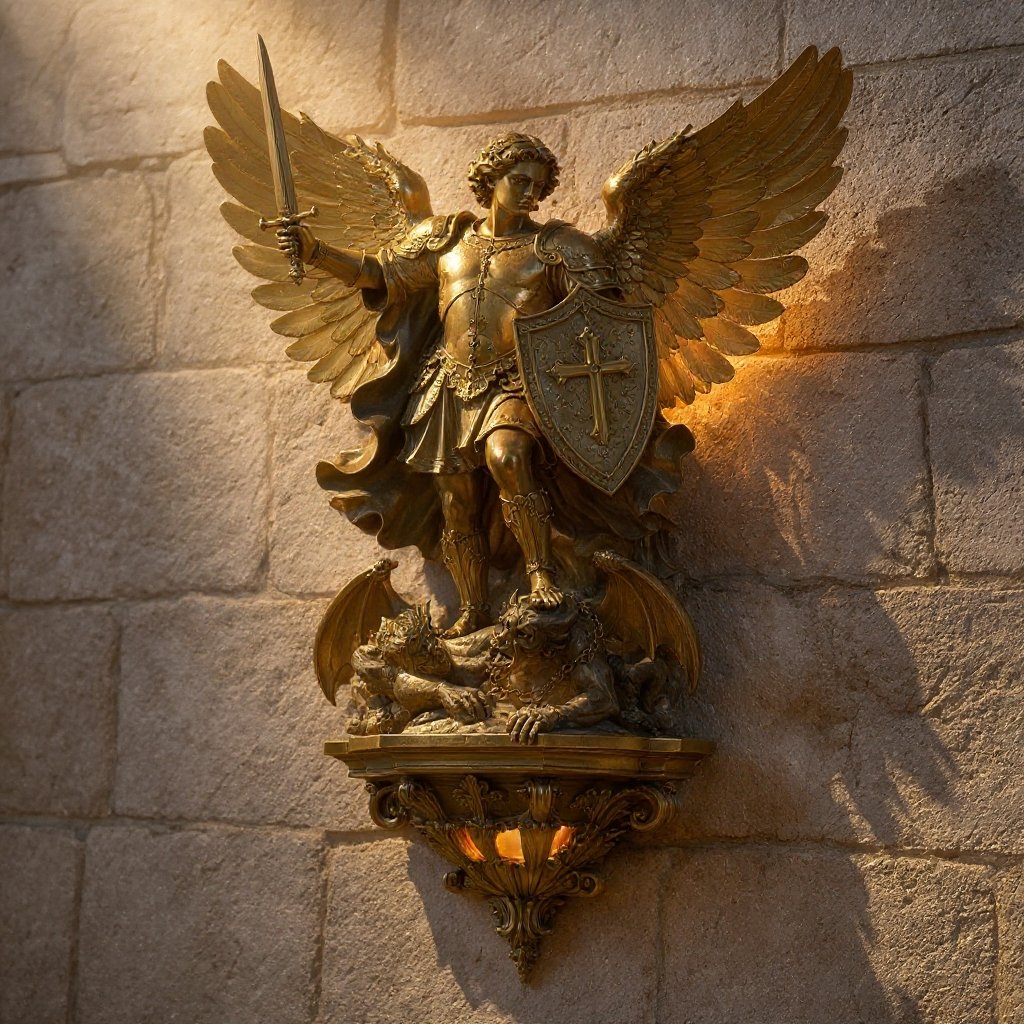 😇2026 Archangel Michael Wall Lamp – Guardian of Light & Valor ⚔️🛡️