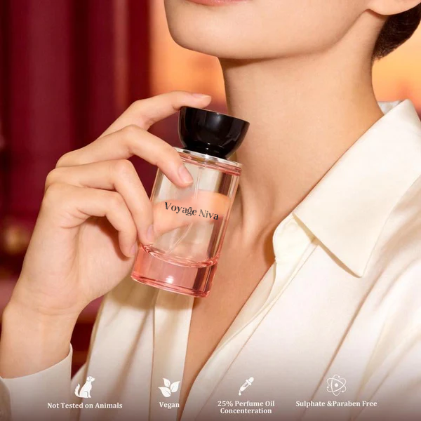 ⏰LAST DAY 50% OFF -Voyage Niva |  Rosey Fruity Floral | Extrait De Parfum 50ml/100ml | Long Lasting Luxury Fragrance | Daily women's perfume rose vibrant for women