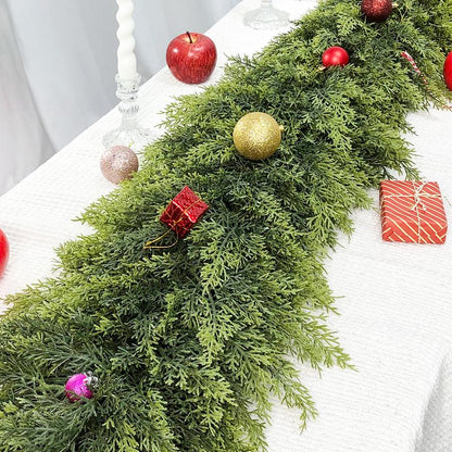 💥6 FT Artificial  Cypress Rattan – Real Touch Winter Greenery