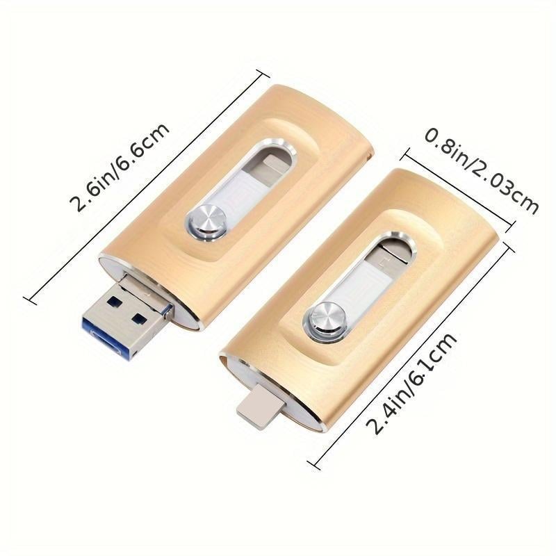 ⚡⚡3 in 1 Flash Drive, Portable High Speed USB 3.0 Memory Storage, OTG Flash Pen Drive with Free Type-C Adapter for Android Phones/PC and More Devices
