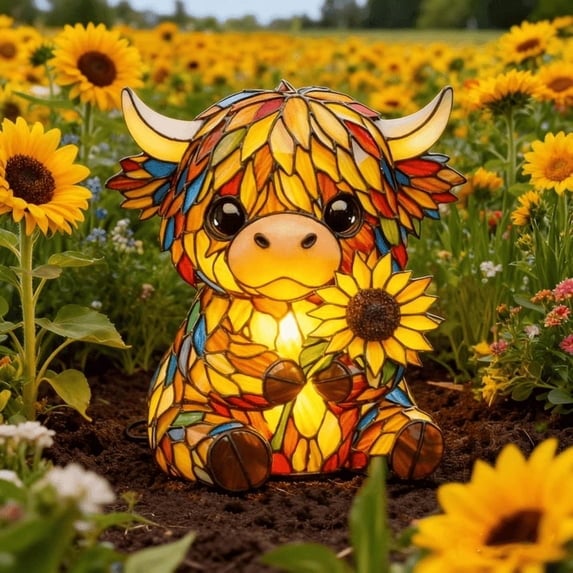 🌻Last Day Sale 49% OFF- 🐮Creative Highland Cow  Sunflower LED Night Light