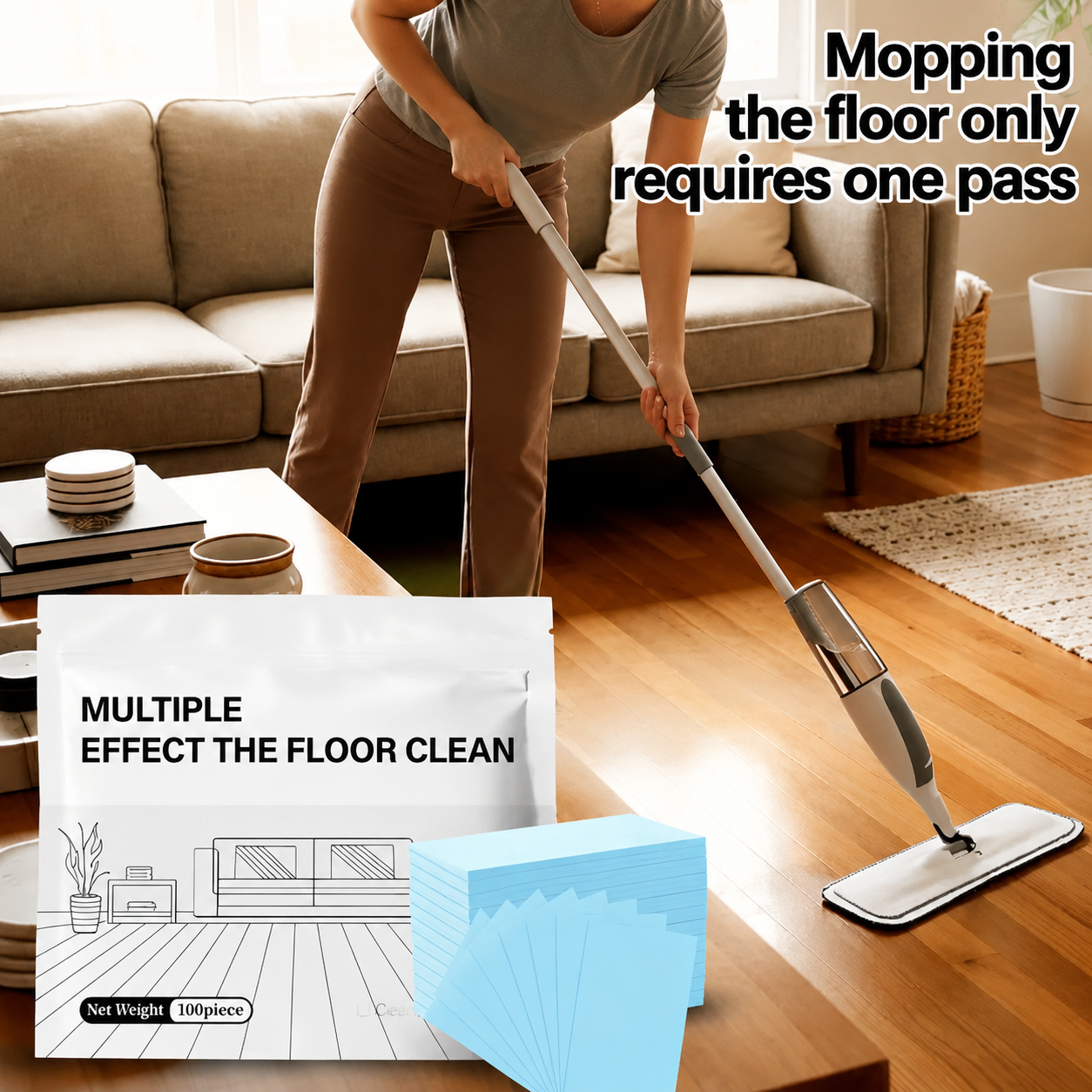 🧼100 Piece Floor Cleaning Tablets Multi-Surface Antibacterial Cleaner for Hardwood, Tile & Laminate