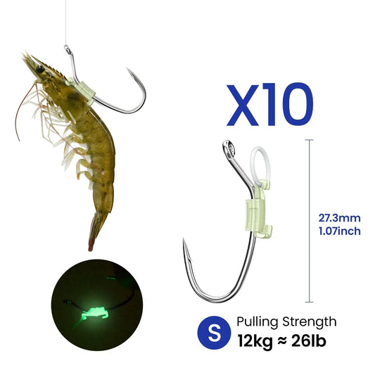 Eettsy Luminous Live Shrimp Hooks
