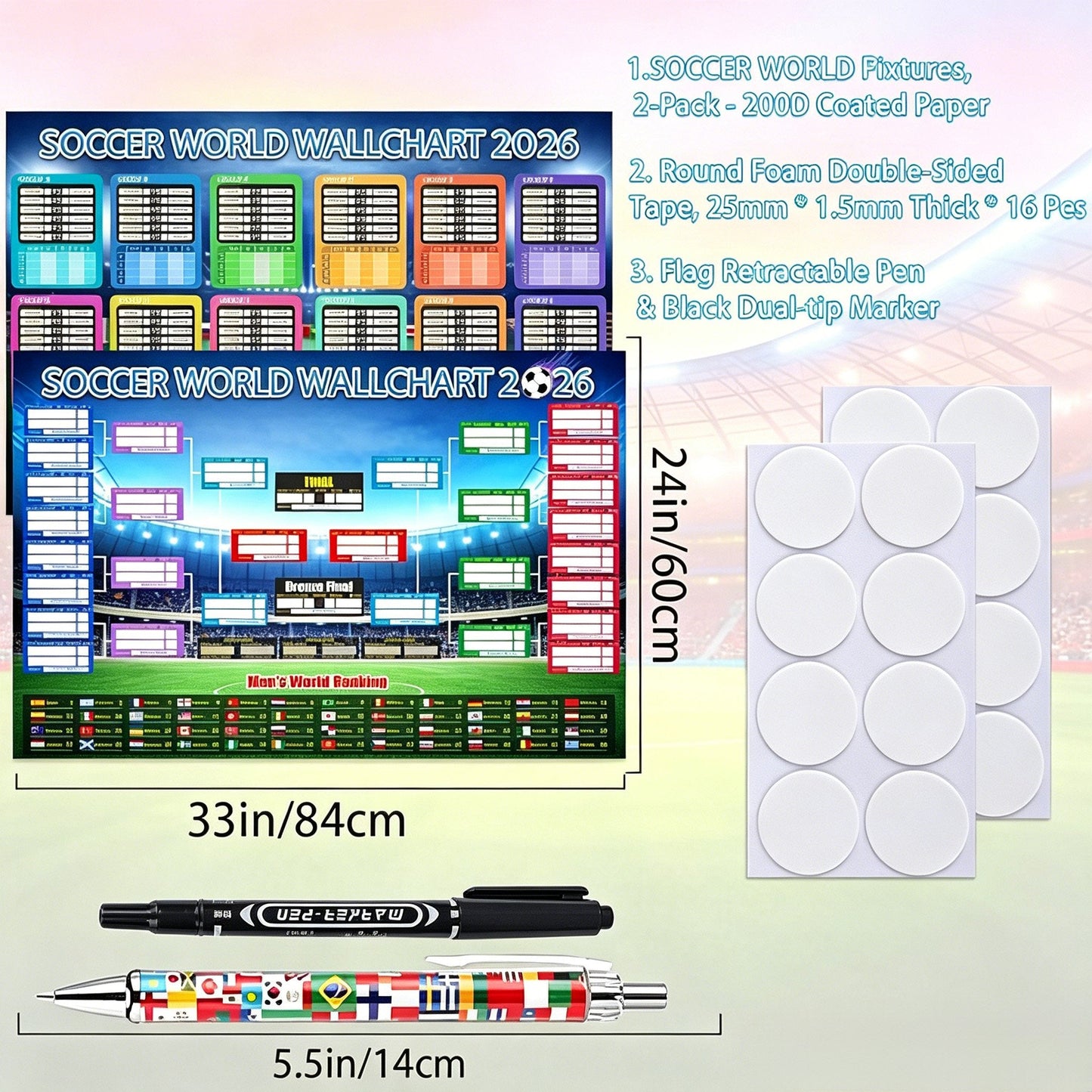 🔥Last Day 50% OFF - 🗓️ ⚽ 2026 World Cup Poster Set – Don't Miss a Match!