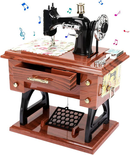 💖Special Offer🦋Wood Mini Sewing Machine Music Box