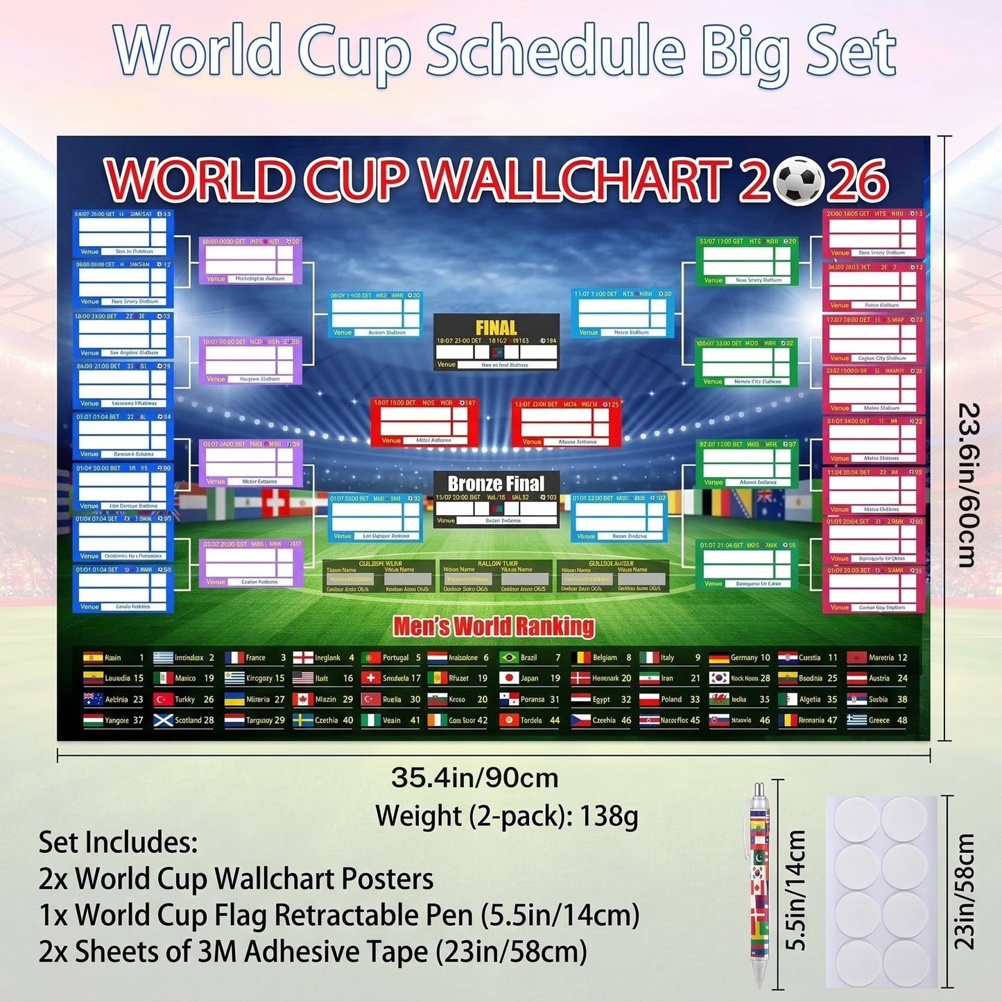 🔥Last Day 50% OFF - 🗓️ ⚽ 2026 World Cup Poster Set – Don't Miss a Match!