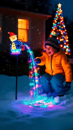Fun solar-powered Christmas snowman lights