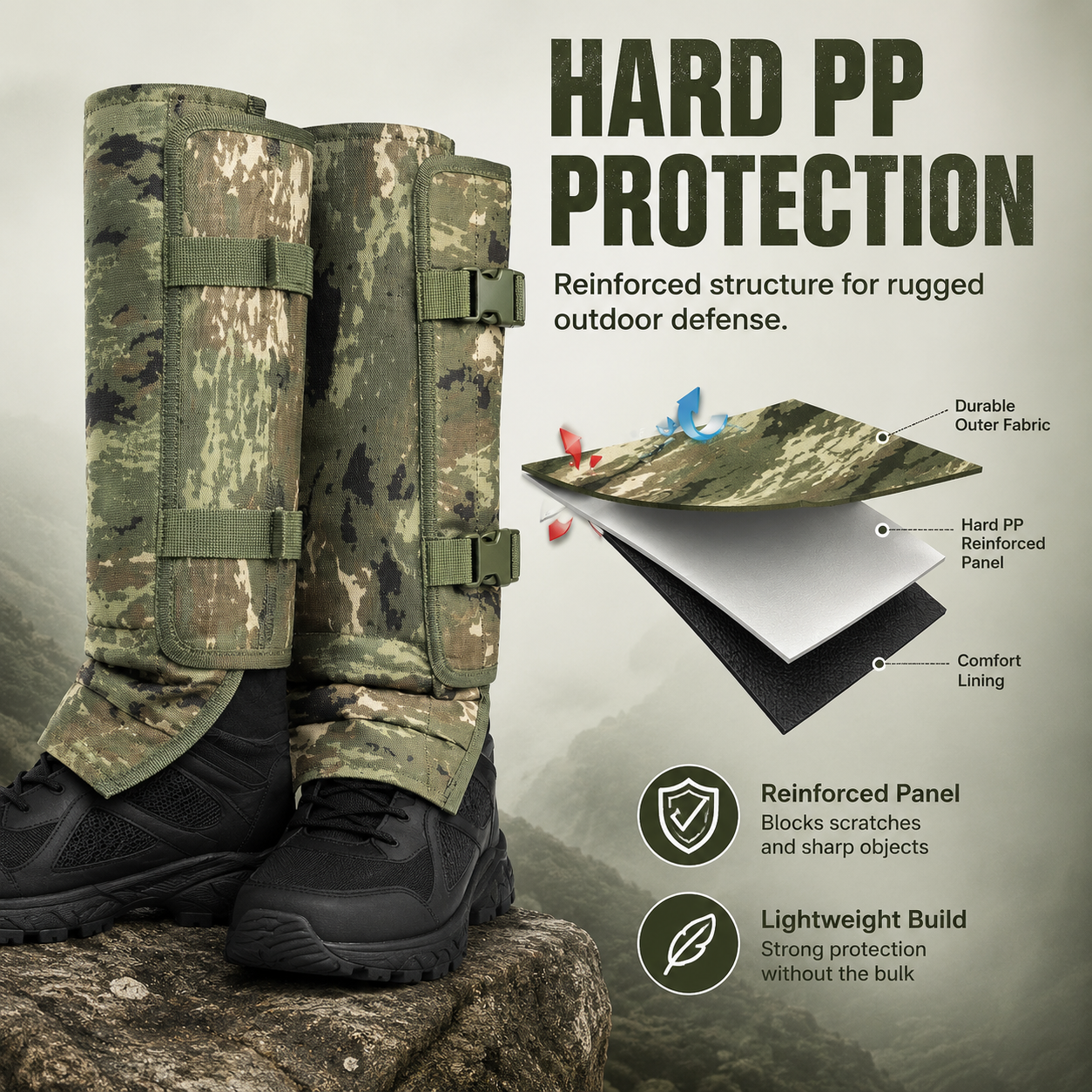 🎁ONLY TODAY FREE SHIPPING🎁Outdoor hunting leg protection,🐍 Snake Guard Leg Gaiters – Heavy-Duty Outdoor Protection