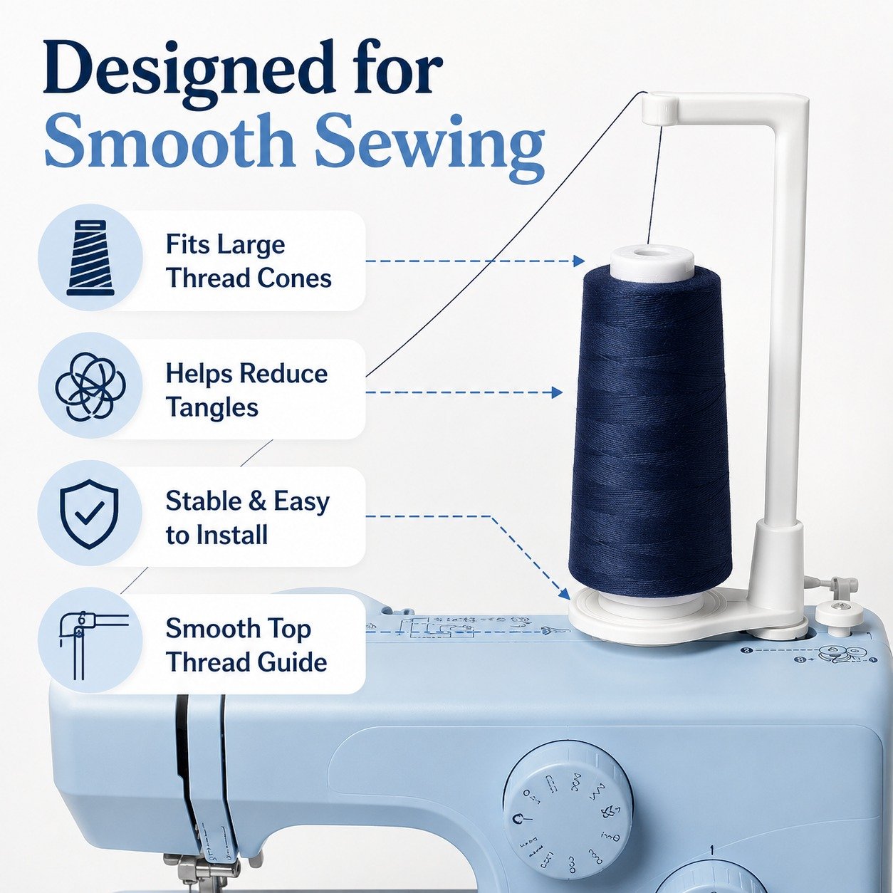 🔥LAST DAY 50% OFF - 🧵Large Capacity Thread Spool Stand🪡(Compatible With Most Sewing Machines In US Markets)