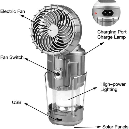 🔥🎁Hot Sale 50% OFF🎁🔥Portable LED Camping Lantern With Fan
