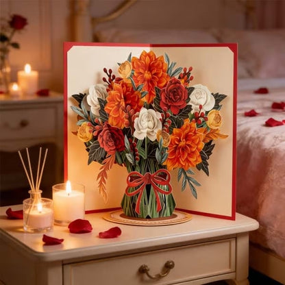 Everlasting 3D Flower Pop-Up Card – Valentine’s Day Keepsake Gift