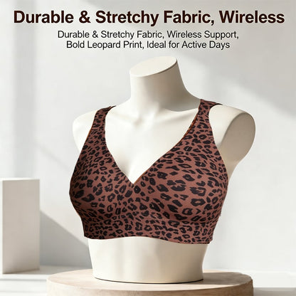 🏆🔥Super Firming Leopard Print Jelly  Bra | Women Wirefree Bras 👍No More Sagging Breasts
