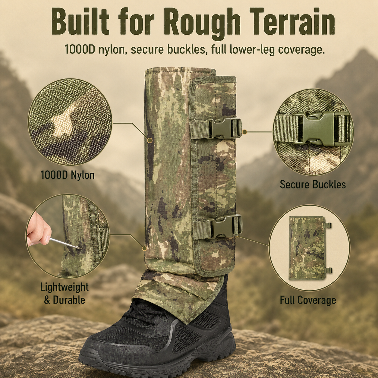🎁ONLY TODAY FREE SHIPPING🎁Outdoor hunting leg protection,🐍 Snake Guard Leg Gaiters – Heavy-Duty Outdoor Protection