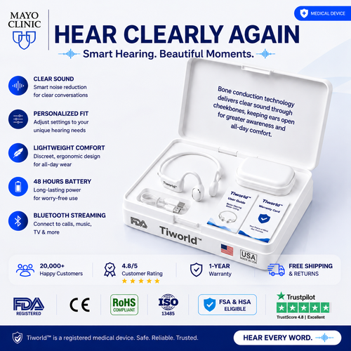 🔥 Final 2 Hours : Only Limited Stock Left🏆 Bone Conduction Smart Hearing Headphones