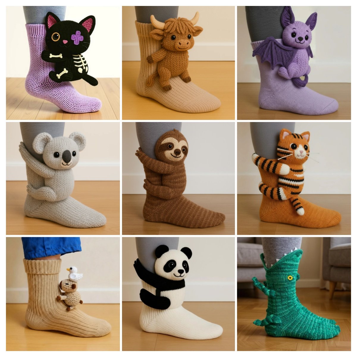 Cozy 3D Knit  Spirit Animal Socks, Express Yourself in Comfort💝
