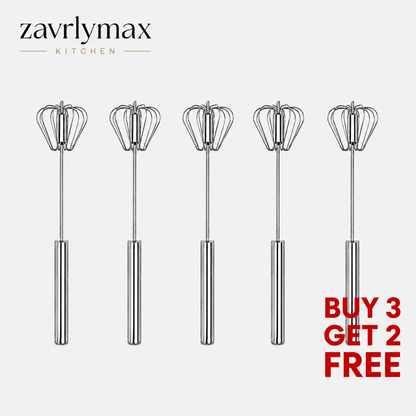 🥄Semi-Automatic Stainless Egg & Milk Whisk