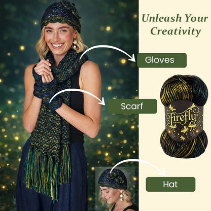 🔥LAST DAY 50% OFF - 🧶Aran Wool ‘Firefly’ Iridescent Shimmer Yarn: A Touch of Magic in Every Stitch💫
