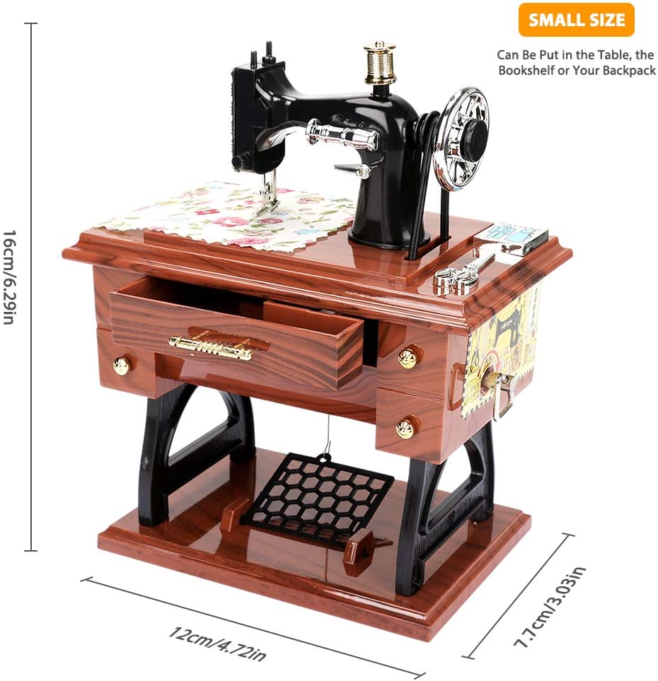 💖Special Offer🦋Wood Mini Sewing Machine Music Box