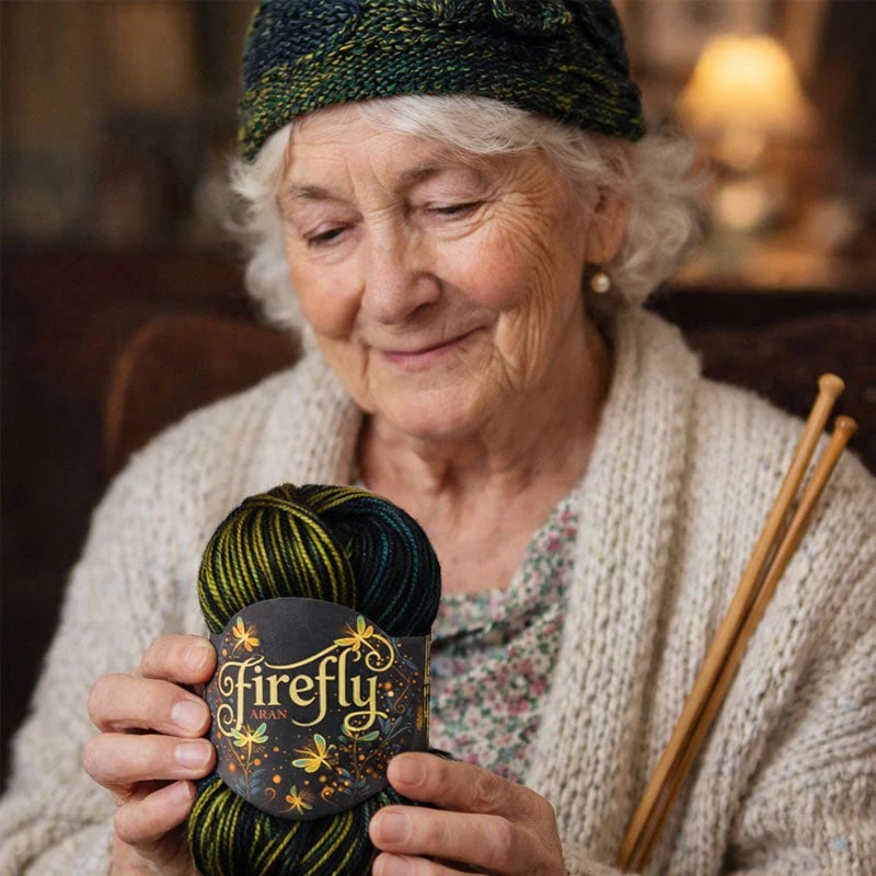 🔥LAST DAY 50% OFF - 🧶Aran Wool ‘Firefly’ Iridescent Shimmer Yarn: A Touch of Magic in Every Stitch💫