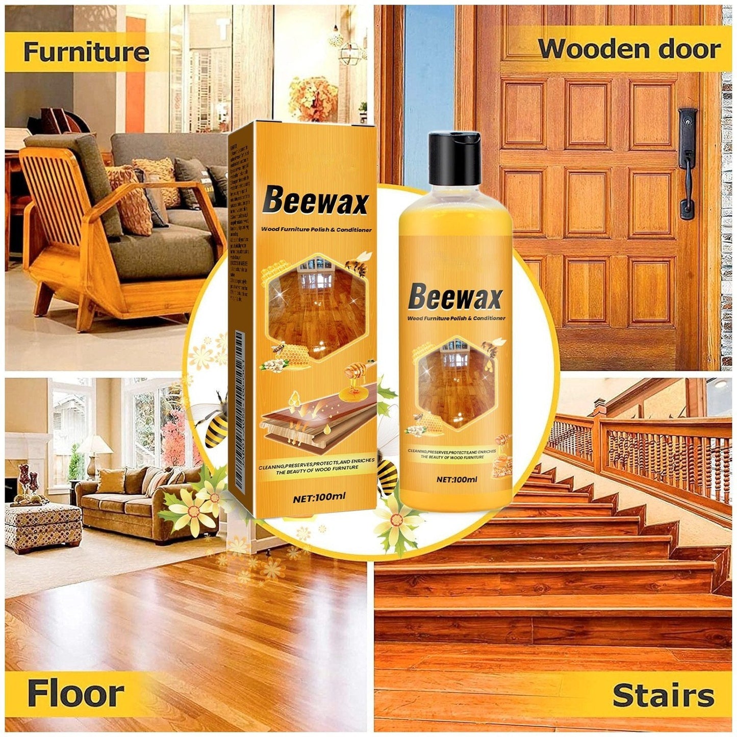 ☀Summer Special Offer-Multi-functional Beewax Nature Wood Polish & Conditioner