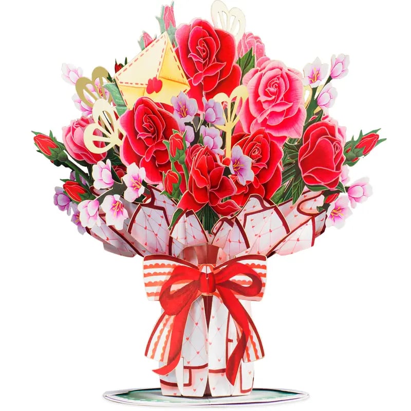 Everlasting 3D Flower Pop-Up Card – Valentine’s Day Keepsake Gift
