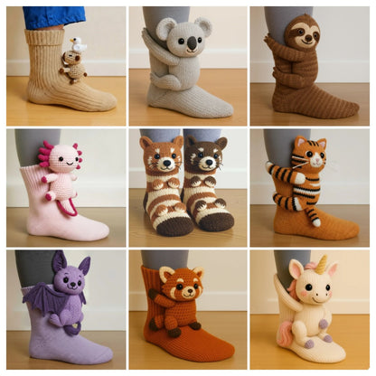 Cozy 3D Knit  Spirit Animal Socks, Express Yourself in Comfort💝