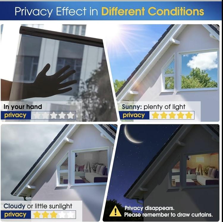 🔥Last Day 49% OFF - Window Privacy Film One Way, UV Sun Blocking, Heat Control