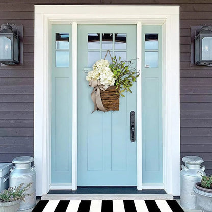 🎁Christmas Gift💐Cream Hydrangea Door Hanger Basket Wreath