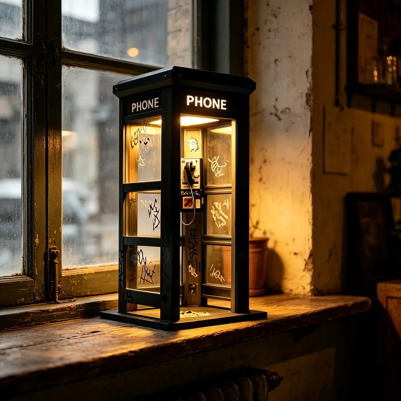 ⏰Last day Promotion🔥✨Vintage Phone Booth Ambient Lamp