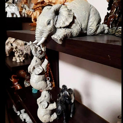 ✨Last Day Promotion 49% OFF-🏆🔥Cute Elephant Hug Baby Resin Figurine Set
