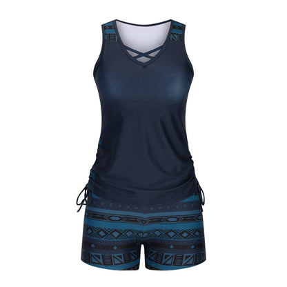 ⏰Miraclesuit Women's Tummy Control Tankini Set with Built-In Bra – Flattering Boho Swimwear with Shorts🔥 Buy 2 Free Shipping