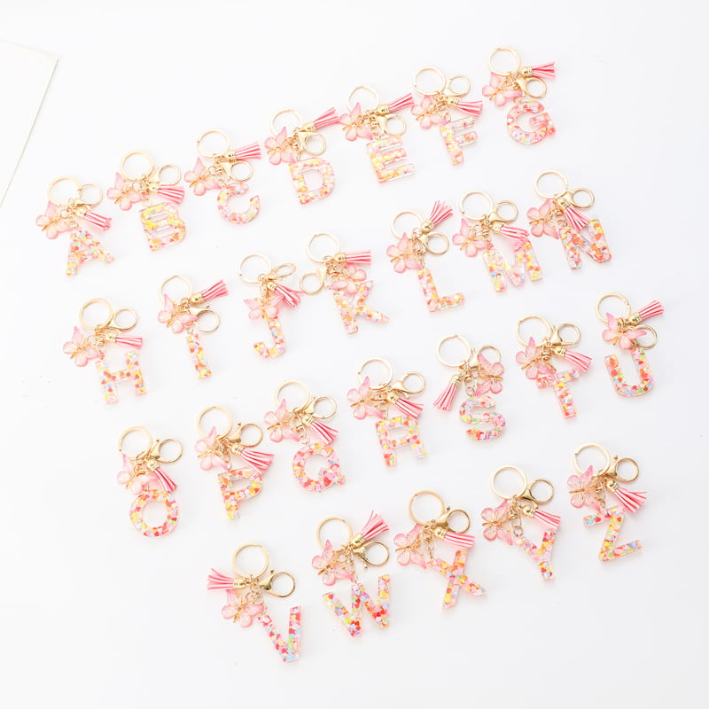 🔥Butterfly Letter Keychain Tassel Design Vibrant Durable Lightweight Gift