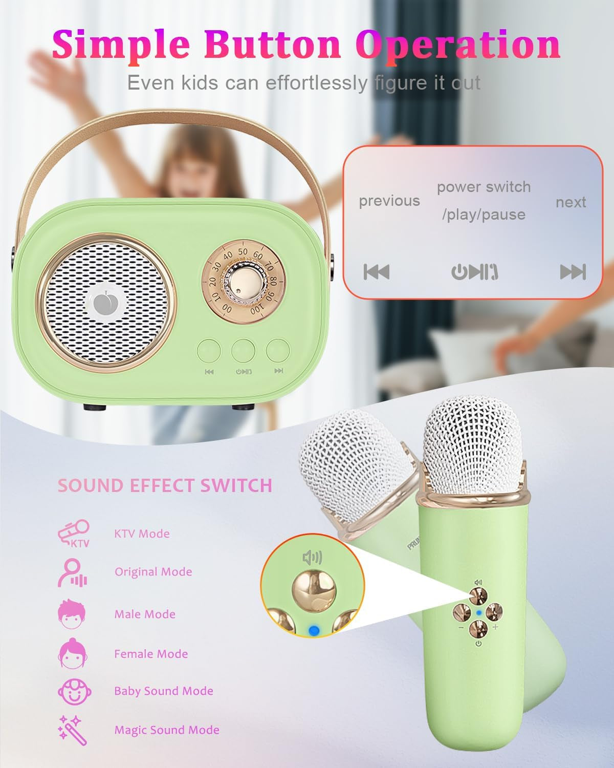 VivaMic Portable Kids Karaoke Fun Set