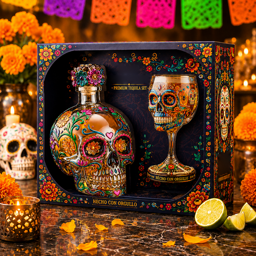 🔥 Day of the Dead Skull Decanter Set™ – FREE Matching Goblet While Supplies Last