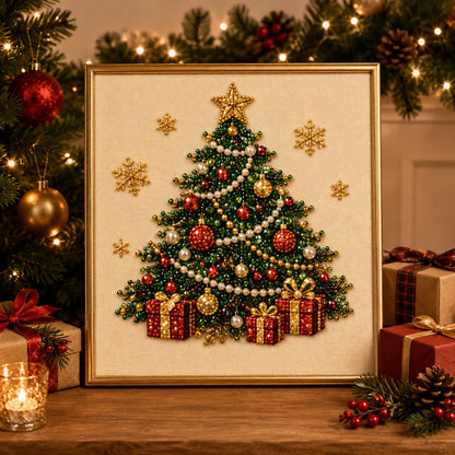🧘Relaxing & Beginner-Friendly-💎DIY Christmas 3D Pearl Diamond Painting Art Kit With Frame